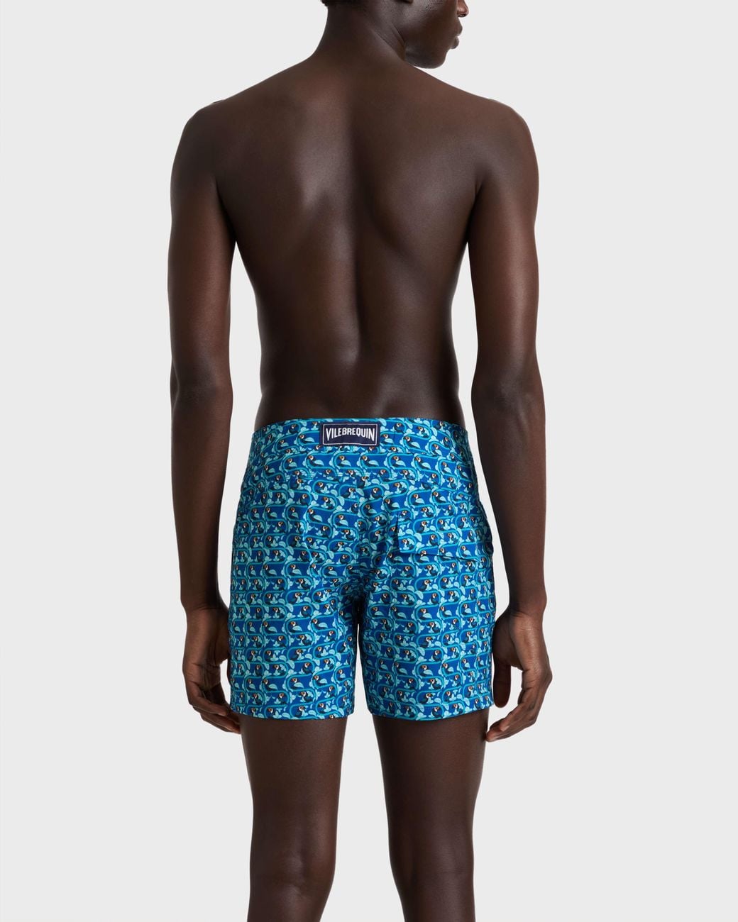 Vilebrequin Blue Stretch Short Flat Belt Swim Shorts Toucana for men