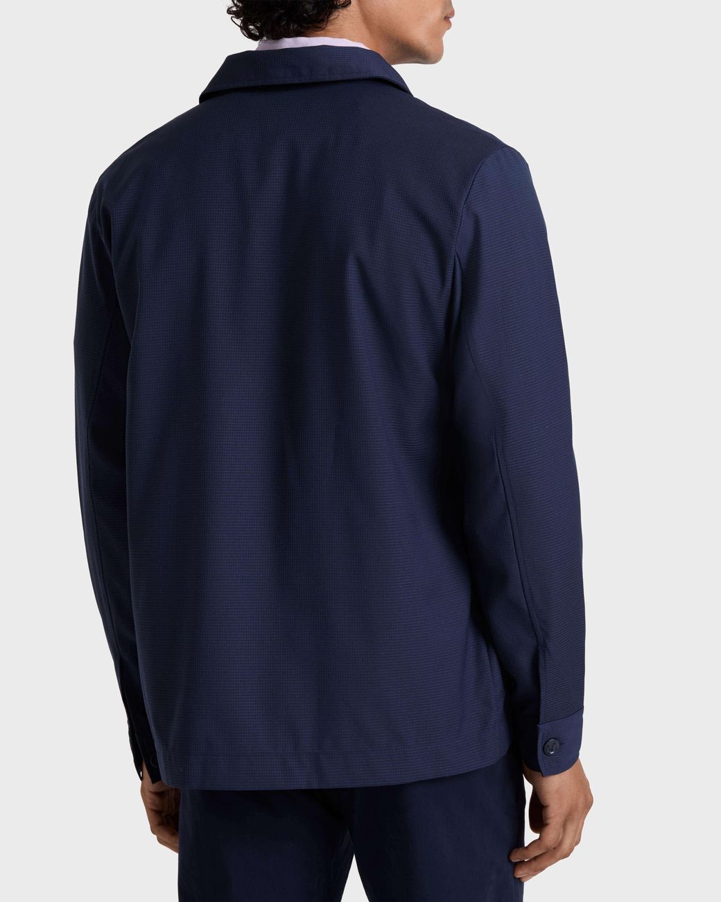 Vilebrequin Blue Wool Overshirt Micro Carreaux for men