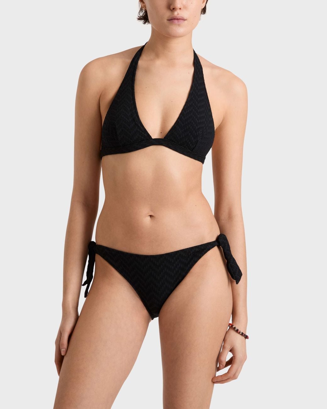 Vilebrequin Black Bikini Bottom Mini Brief Jacquard Chevron
