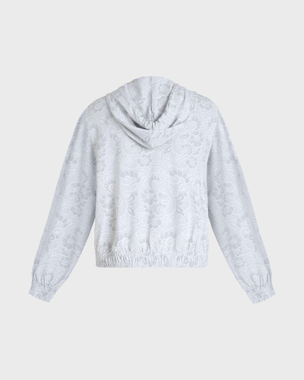 Vilebrequin Blue Viscose Zip-Up Hoodie Trompe-L'Ail Guipure Print