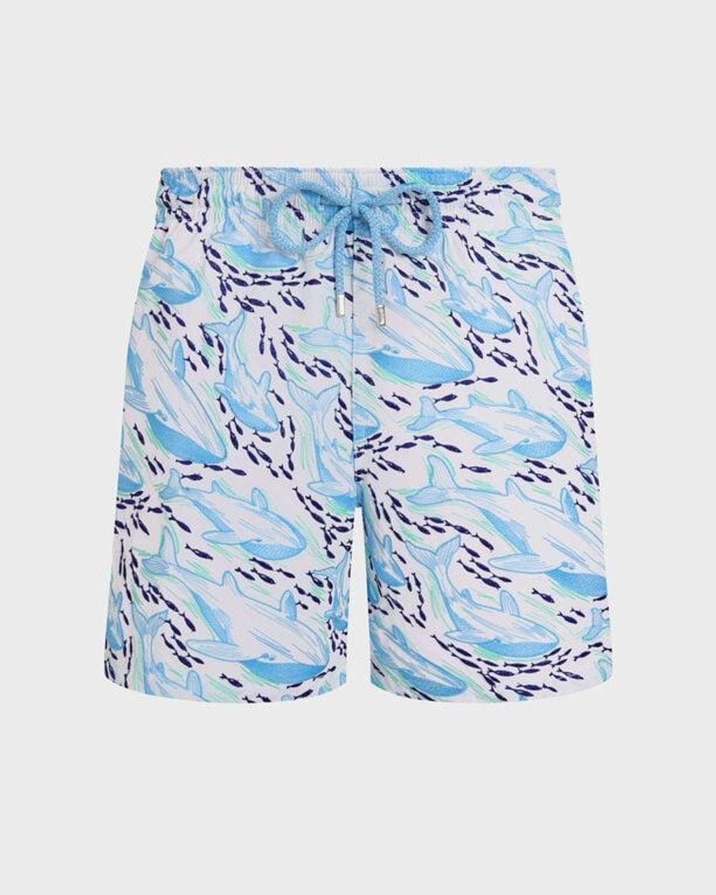 Vilebrequin Blue Embroidered Swim Shorts Whales Offset for men