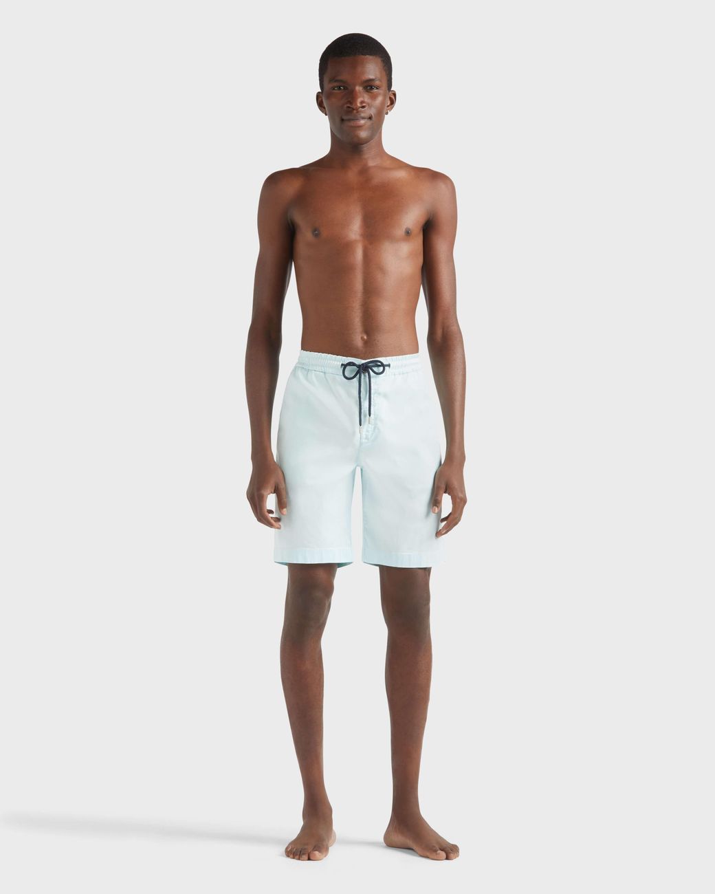 Vilebrequin Blue Tencel And Cotton Bermuda Shorts Satin for men