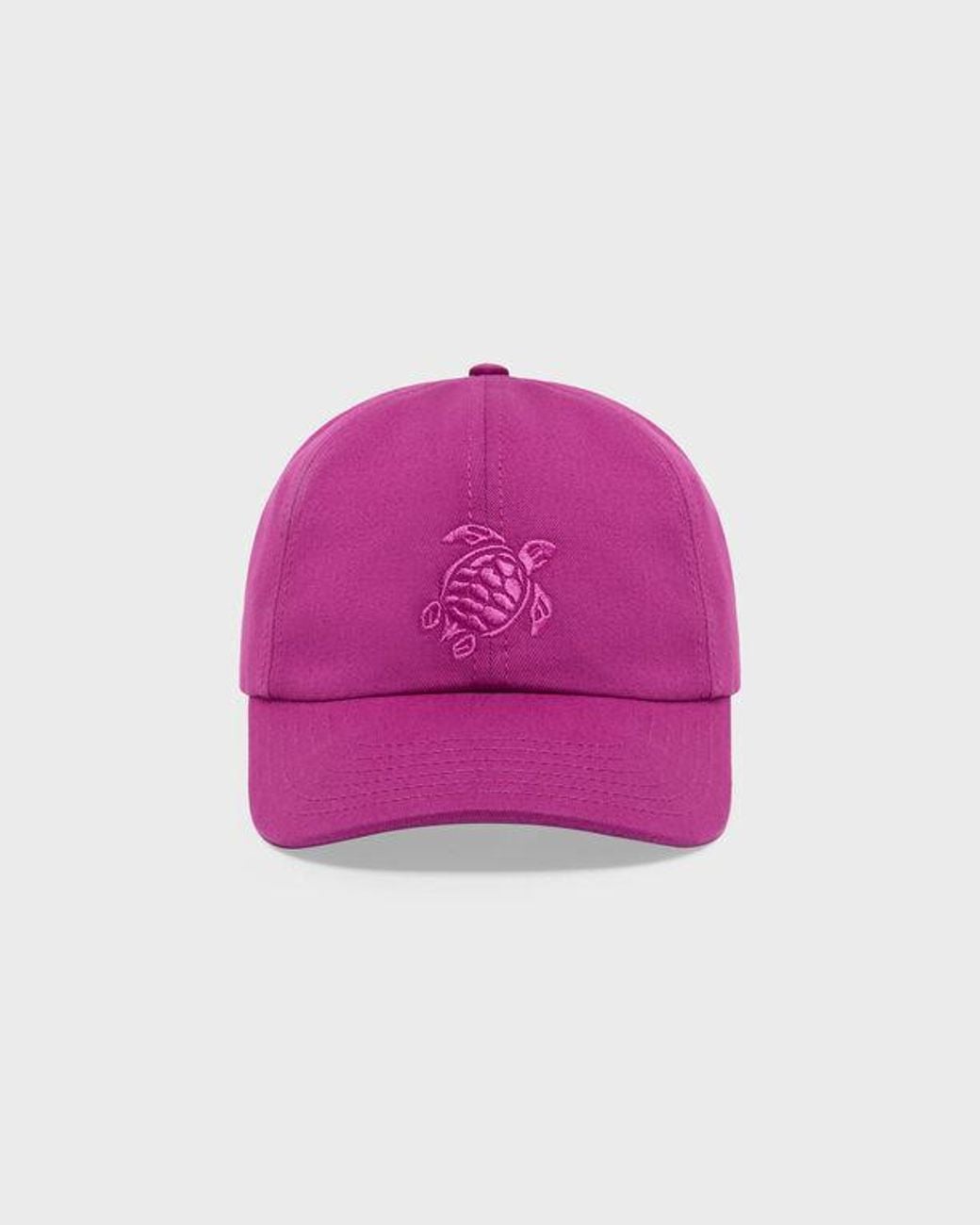 Vilebrequin Pink Solid Cotton Cap Turtle Embroidery