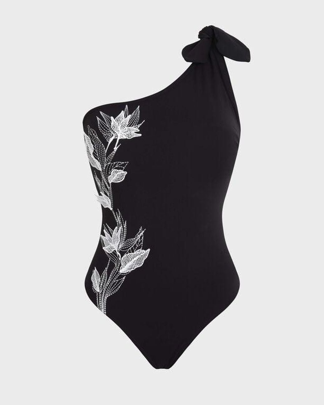 Vilebrequin Black Asymmetrical One-Piece Swimsuit Strelitzia Flower
