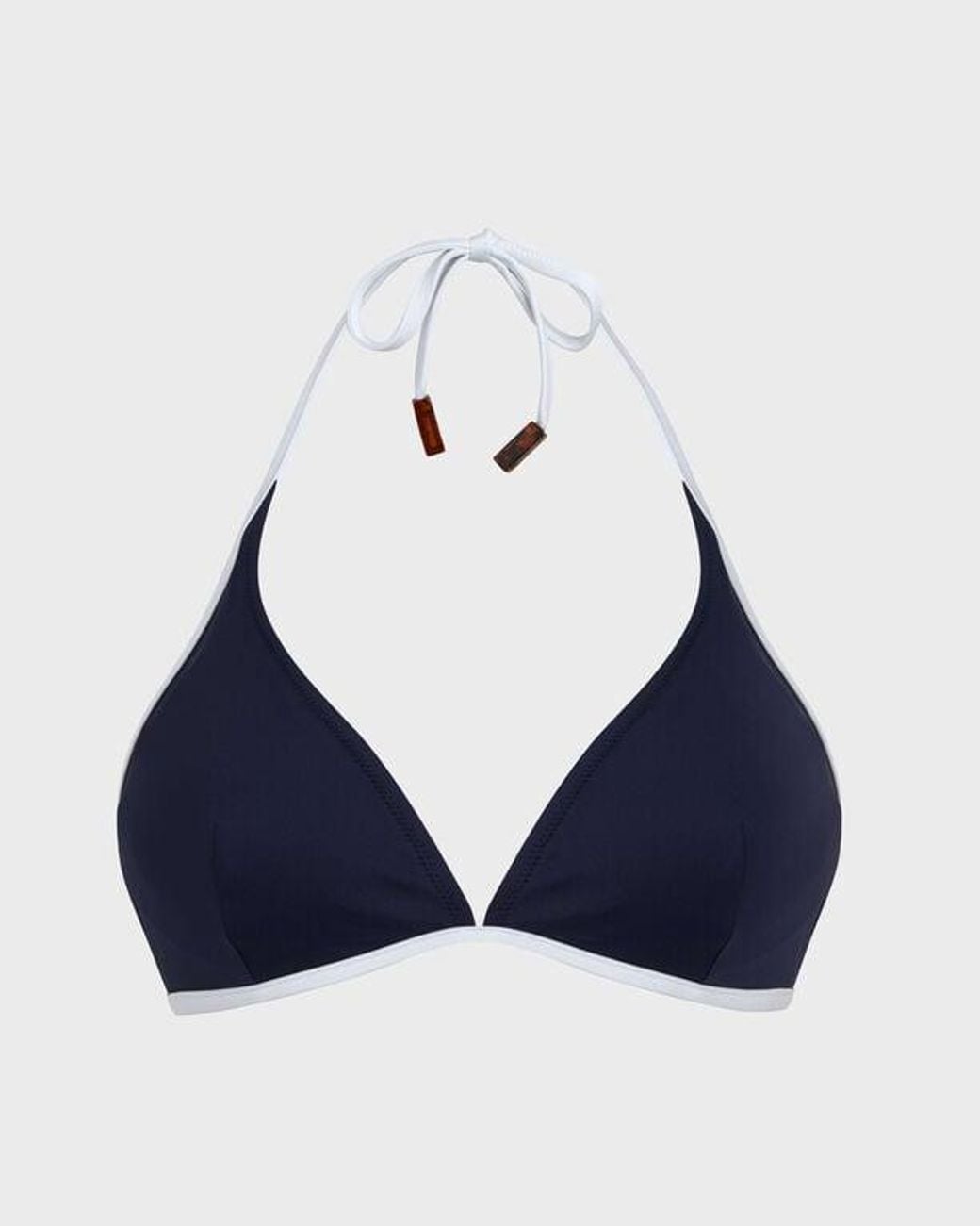 Vilebrequin Blue Triangle Bikini Top Solid