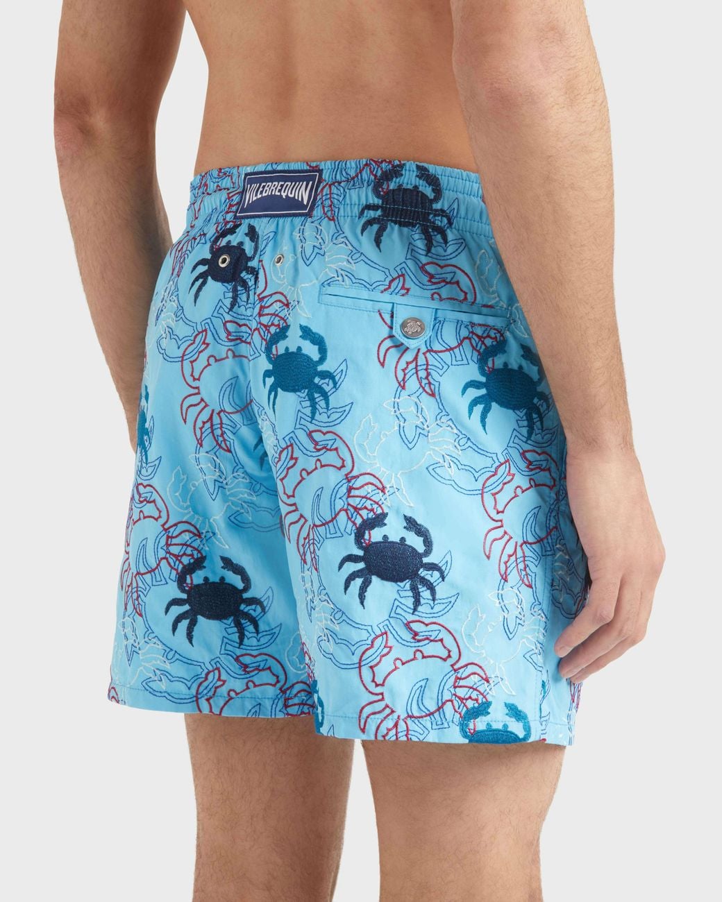 Vilebrequin Blue Swim Shorts Embroidered Crab Balloons for men