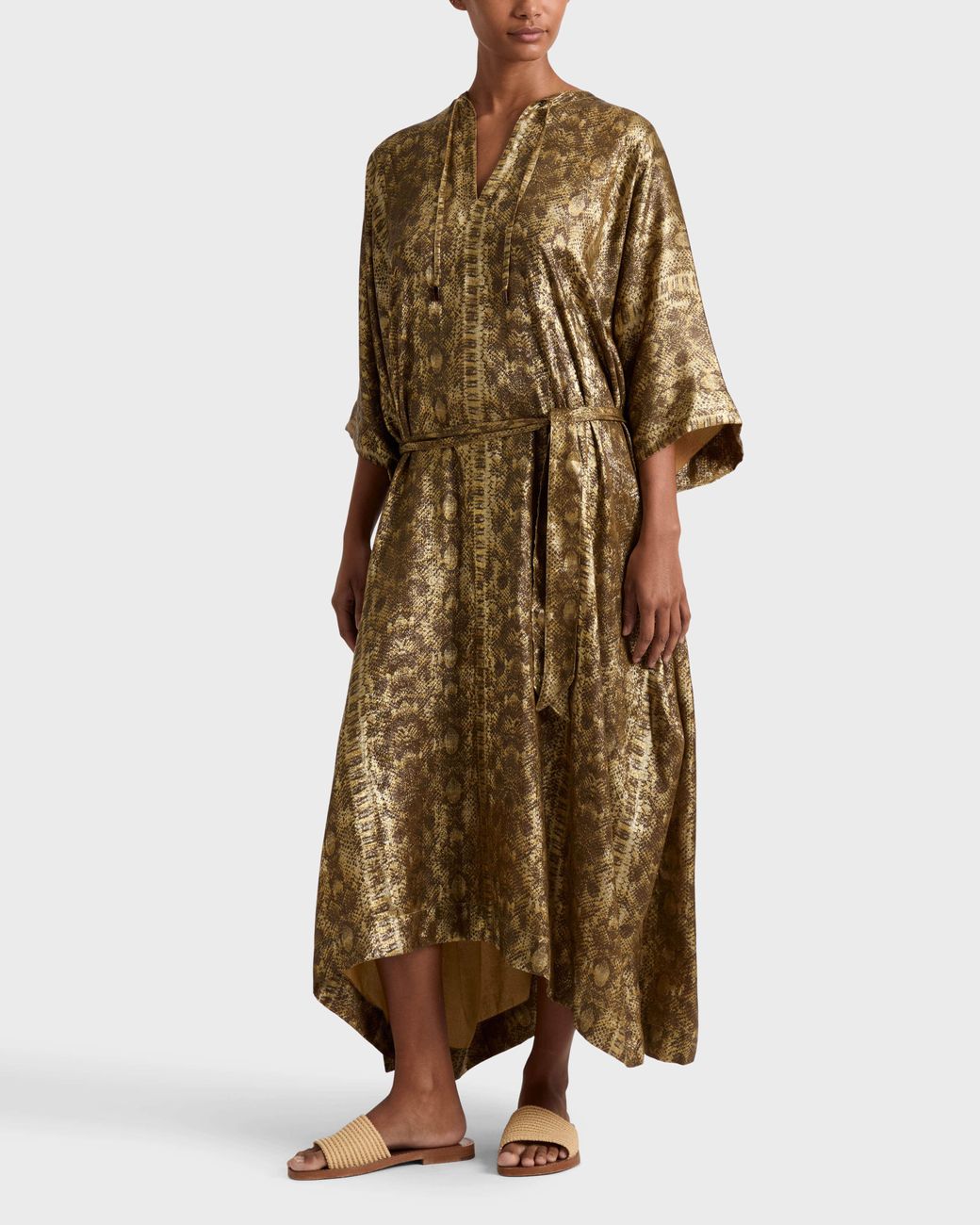 Vilebrequin Metallic Long Kaftan Lame Python
