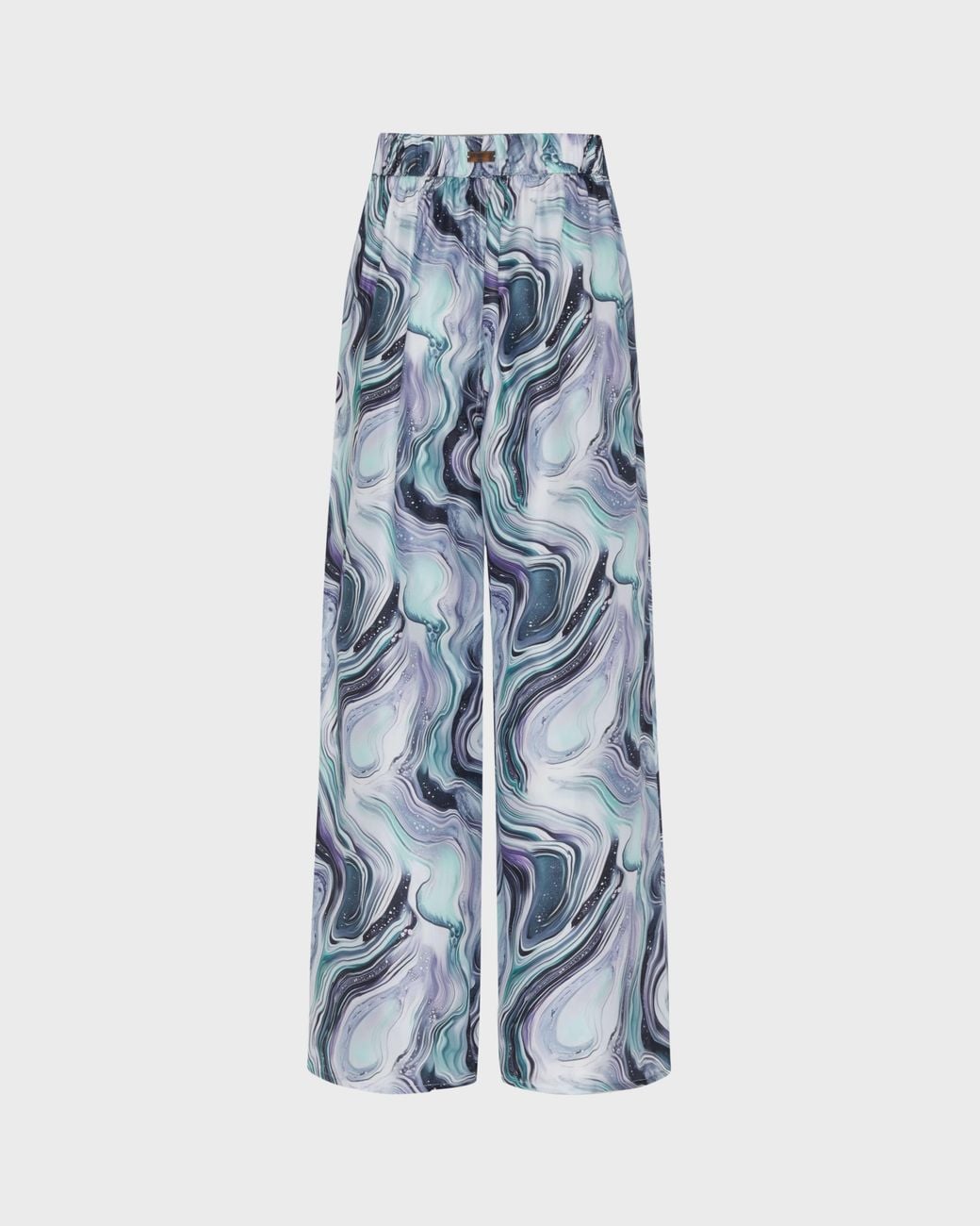Vilebrequin Blue Wide-Leg Silk Pants Marble