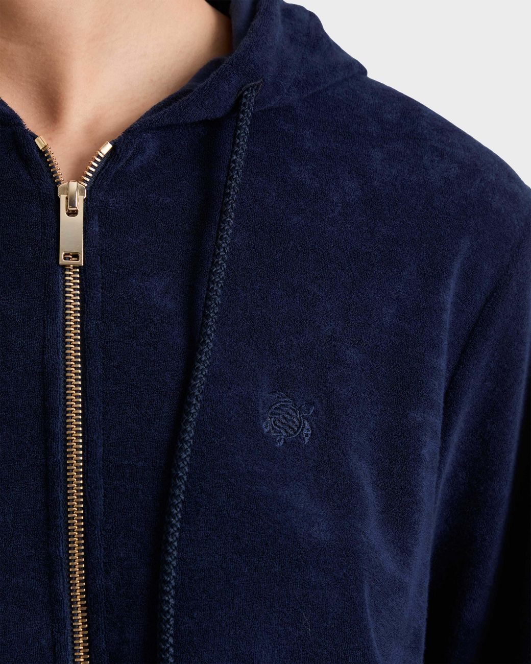 Vilebrequin Blue Terry Full Zip Hoodie Solid