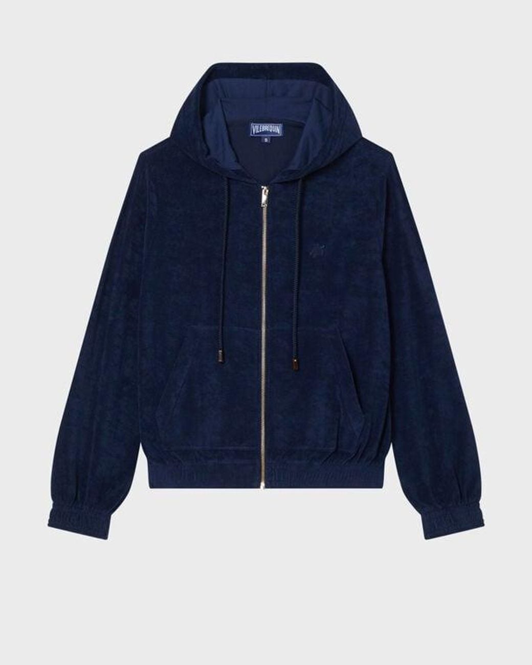 Vilebrequin Blue Terry Full Zip Hoodie Solid