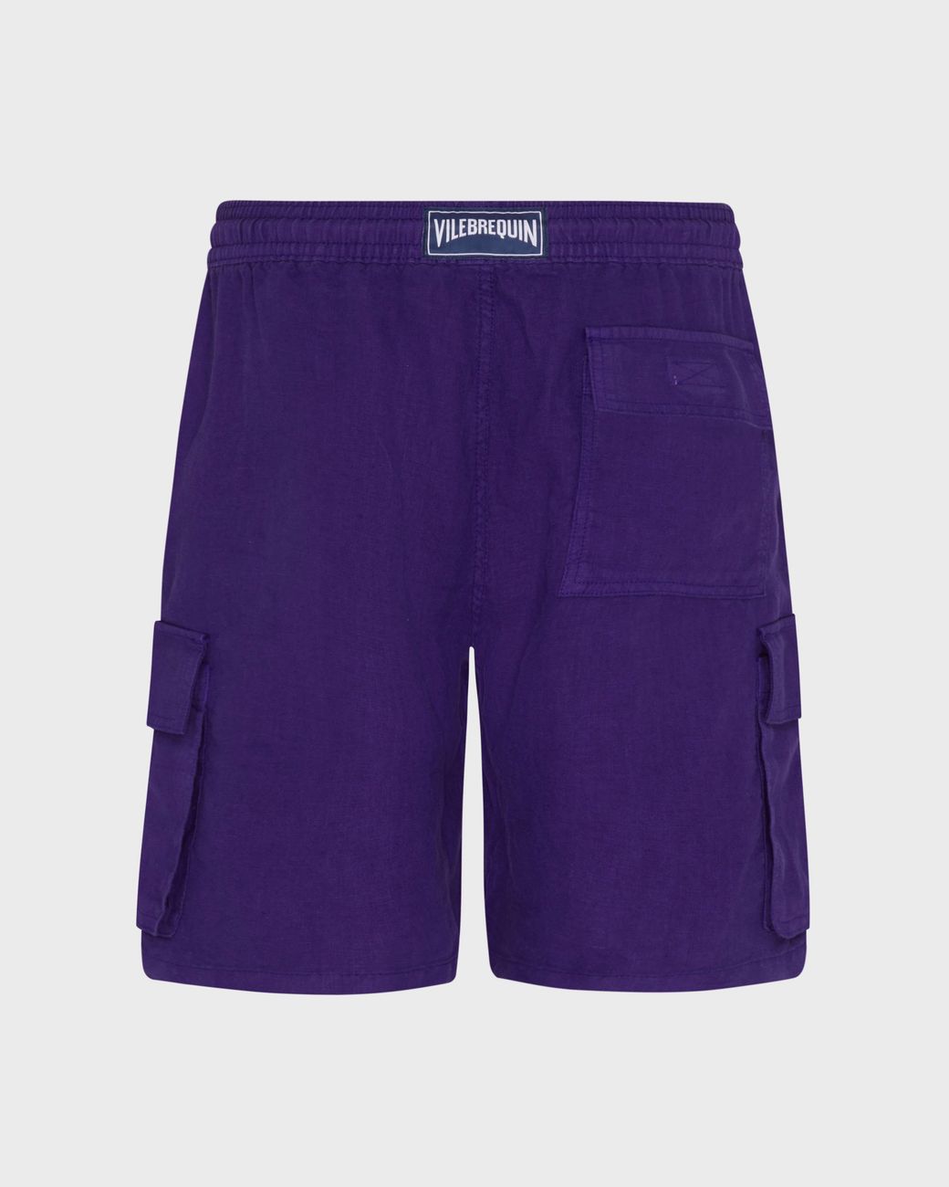Vilebrequin Blue Linen Bermuda Shorts Cargo Pockets for men