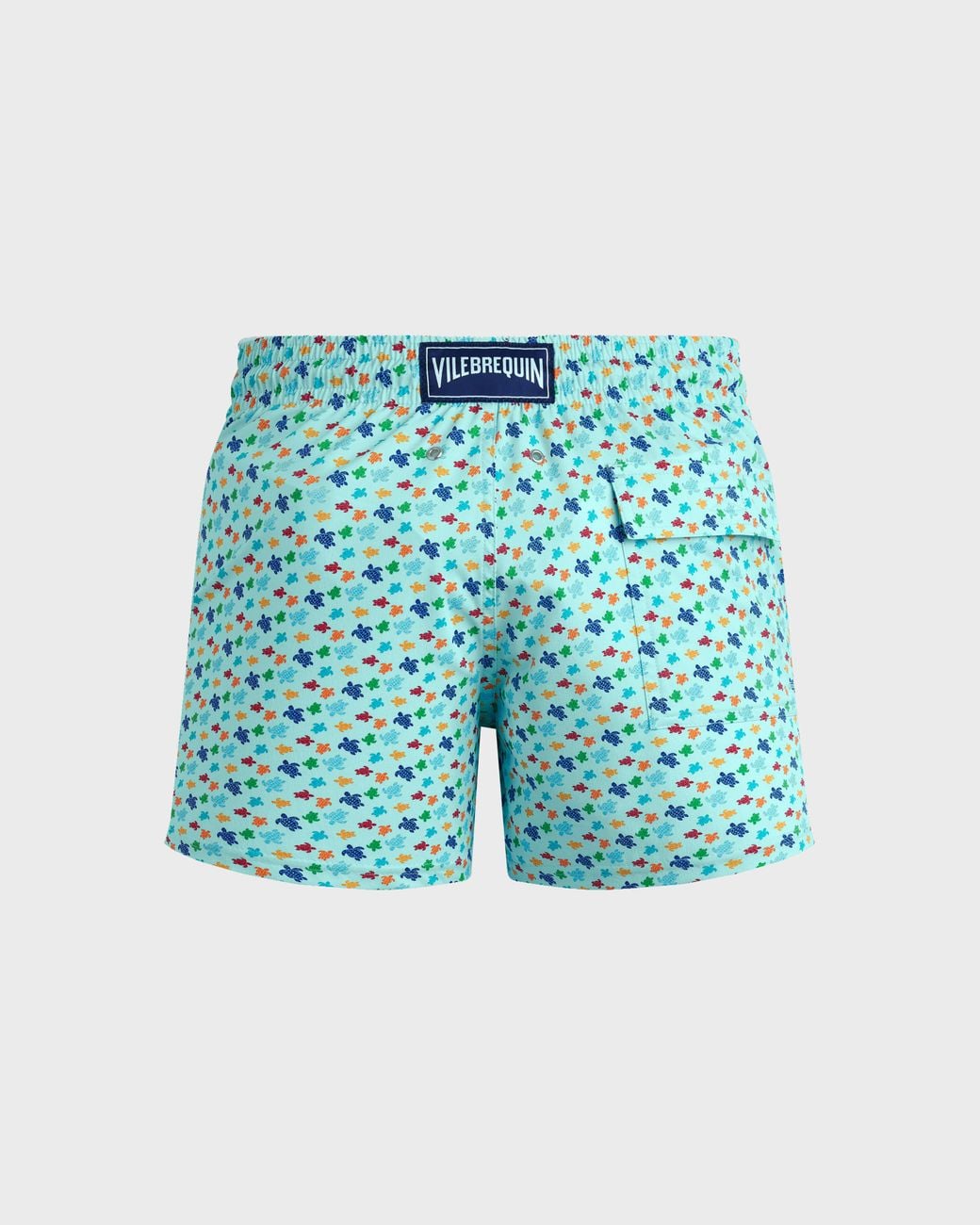 Vilebrequin Blue Stretch Short Swim Trunks Micro Ronde Des Tortues Rainbow for men