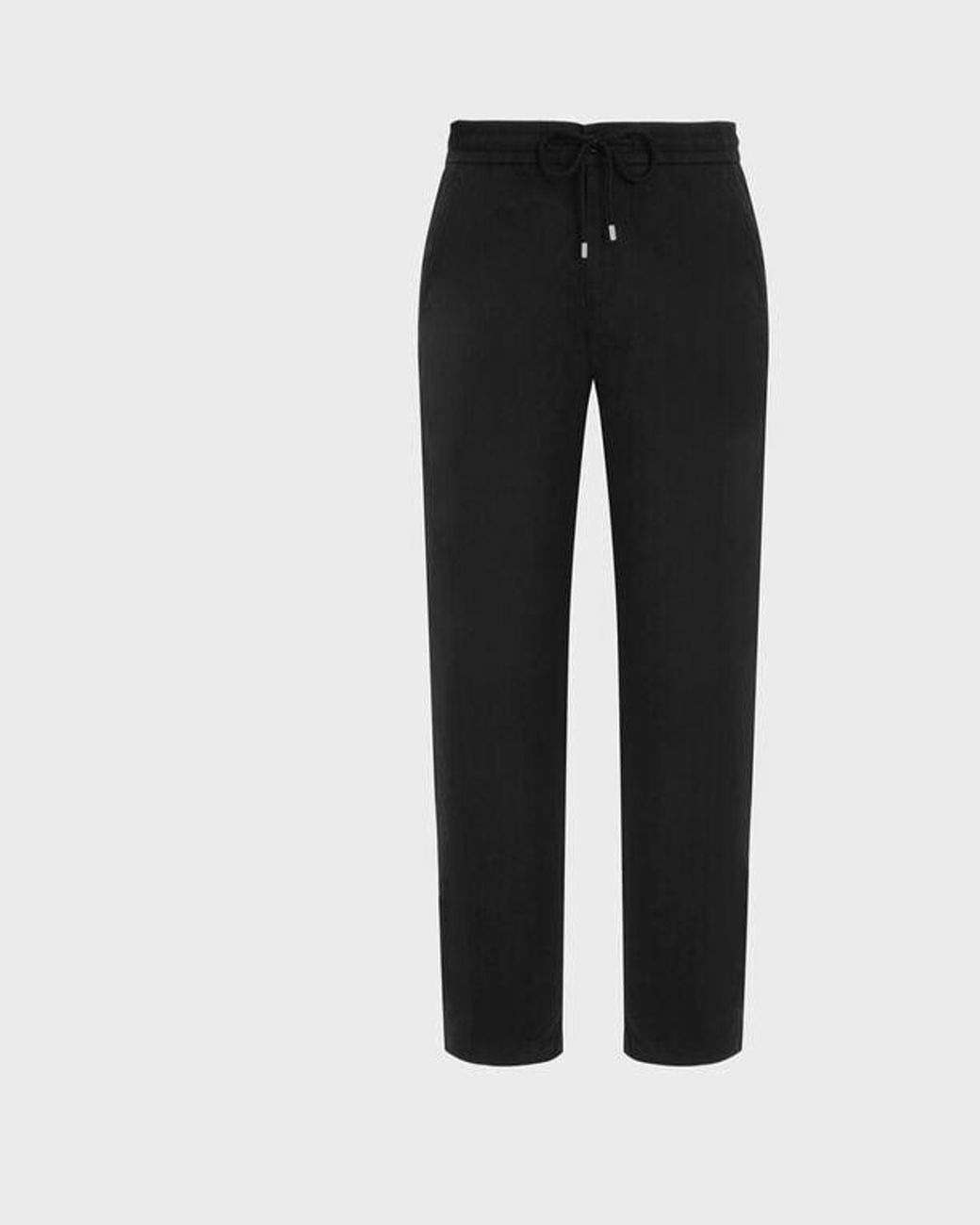 Vilebrequin Black Elastic Waist Cotton Satin Pants Solid for men