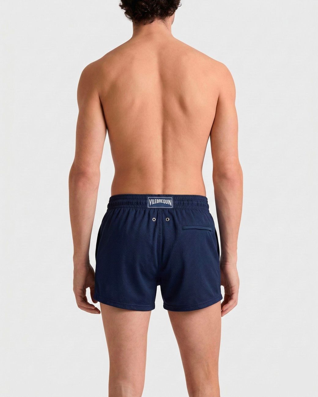 Vilebrequin Blue Short Woolen Swim Trunks Micro Carreaux- X The Woolmark Company for men
