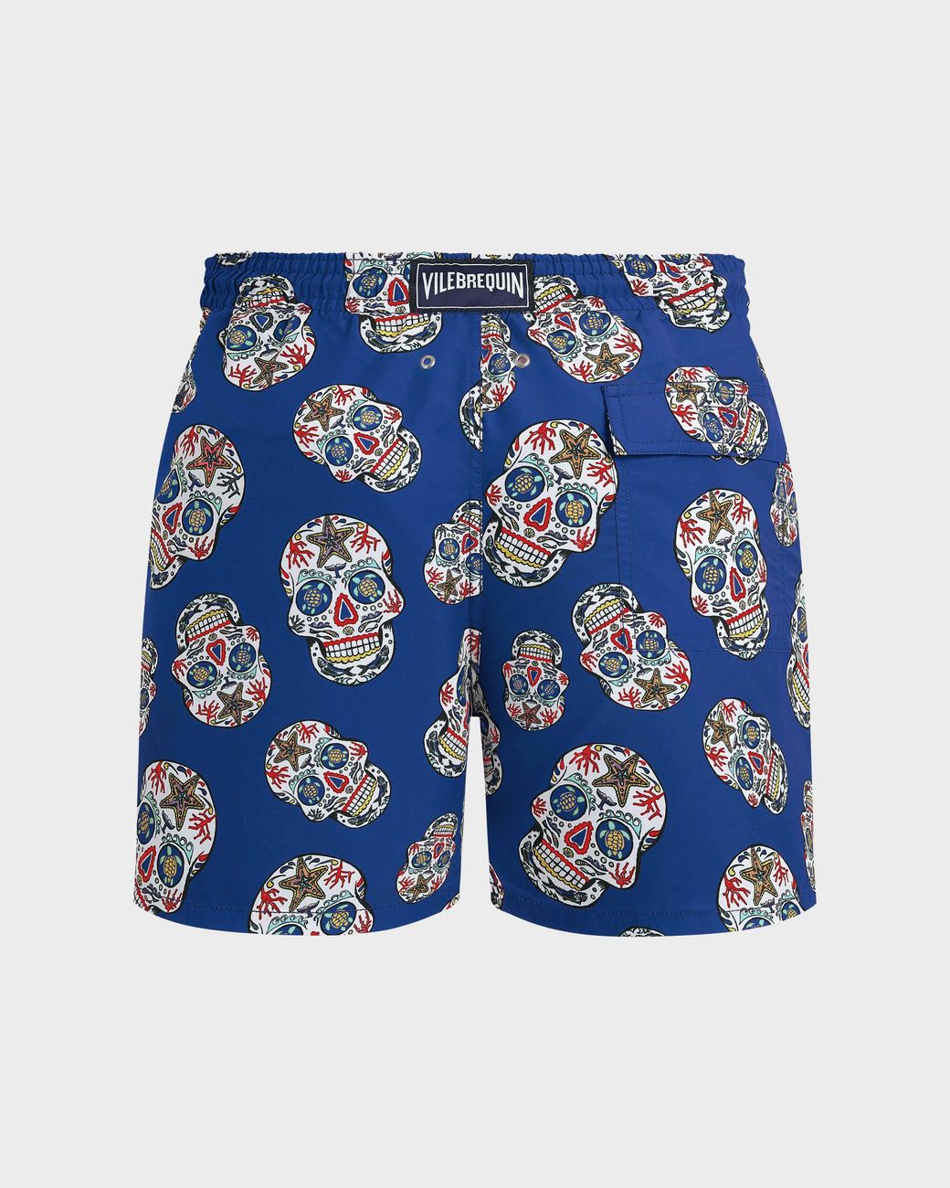 Vilebrequin Blue Stretch Swim Trunks Día De Muertos for men