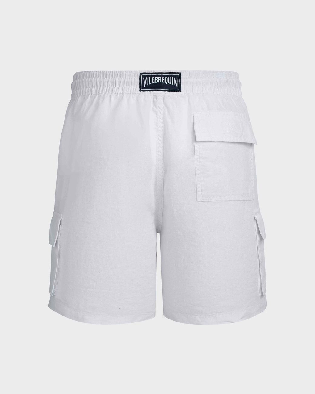 Vilebrequin Blue Linen Bermuda Shorts Cargo Pockets for men