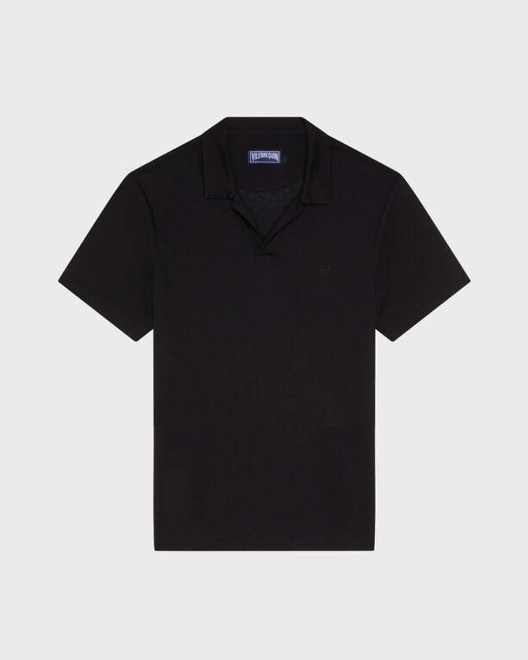 Vilebrequin Black Tencel Polo Shirt Solid for men