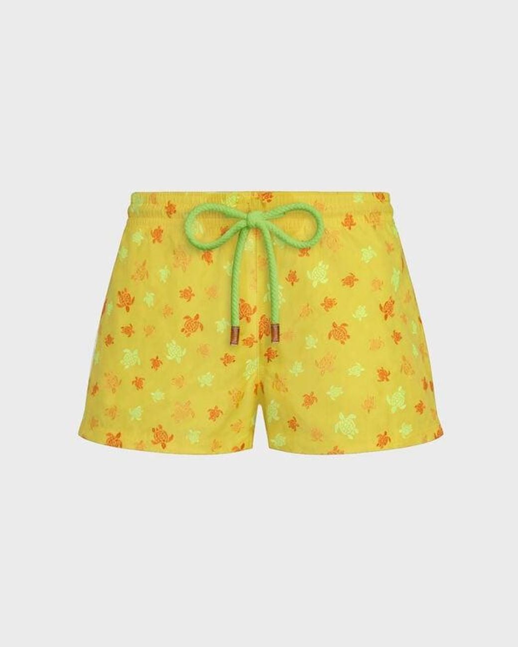 Vilebrequin Yellow Embroidered Swim Shorts Micro Ronde Des Tortues