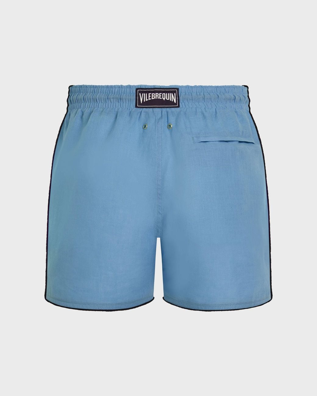 Vilebrequin Blue Linen Swim Shorts Solid for men