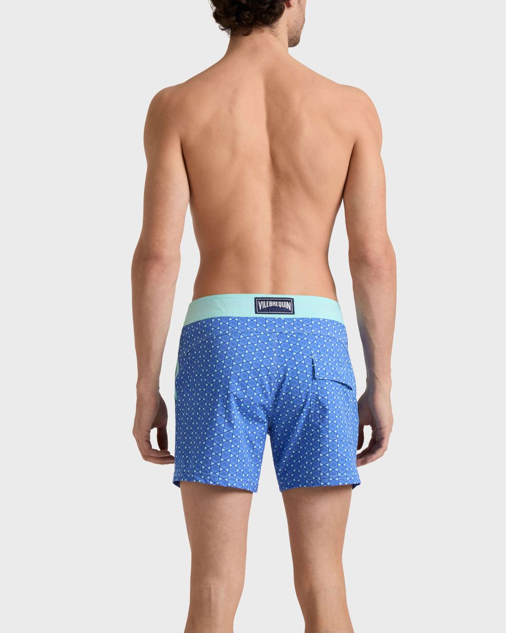 Vilebrequin Blue Stretch Short Flat Belt Swim Shorts Graphic Urchin for men