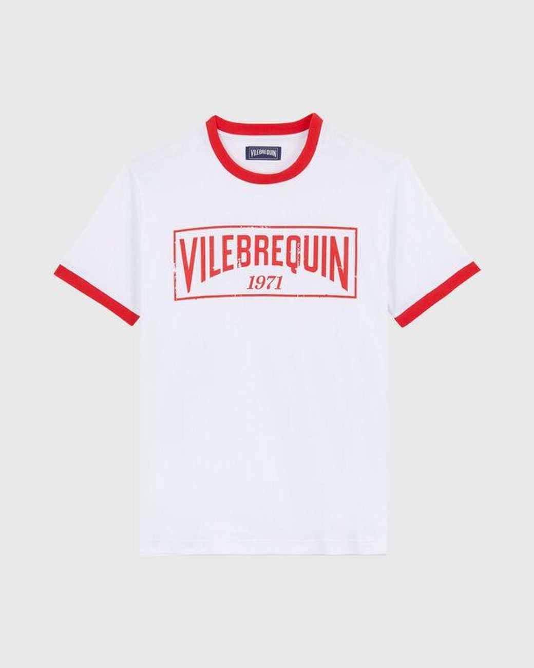 T-Shirt En Jersey De Coton Léger Logo Bicolore Homme Vilebrequin pour homme en coloris White