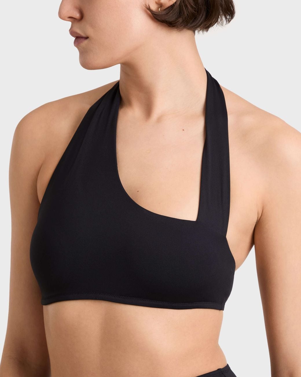 Vilebrequin Black Graphic Neckline Bikini Top Solid