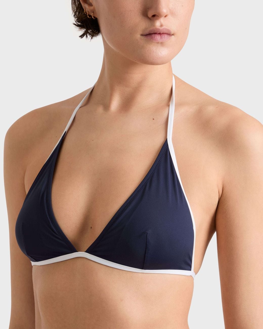 Vilebrequin Blue Triangle Bikini Top Solid