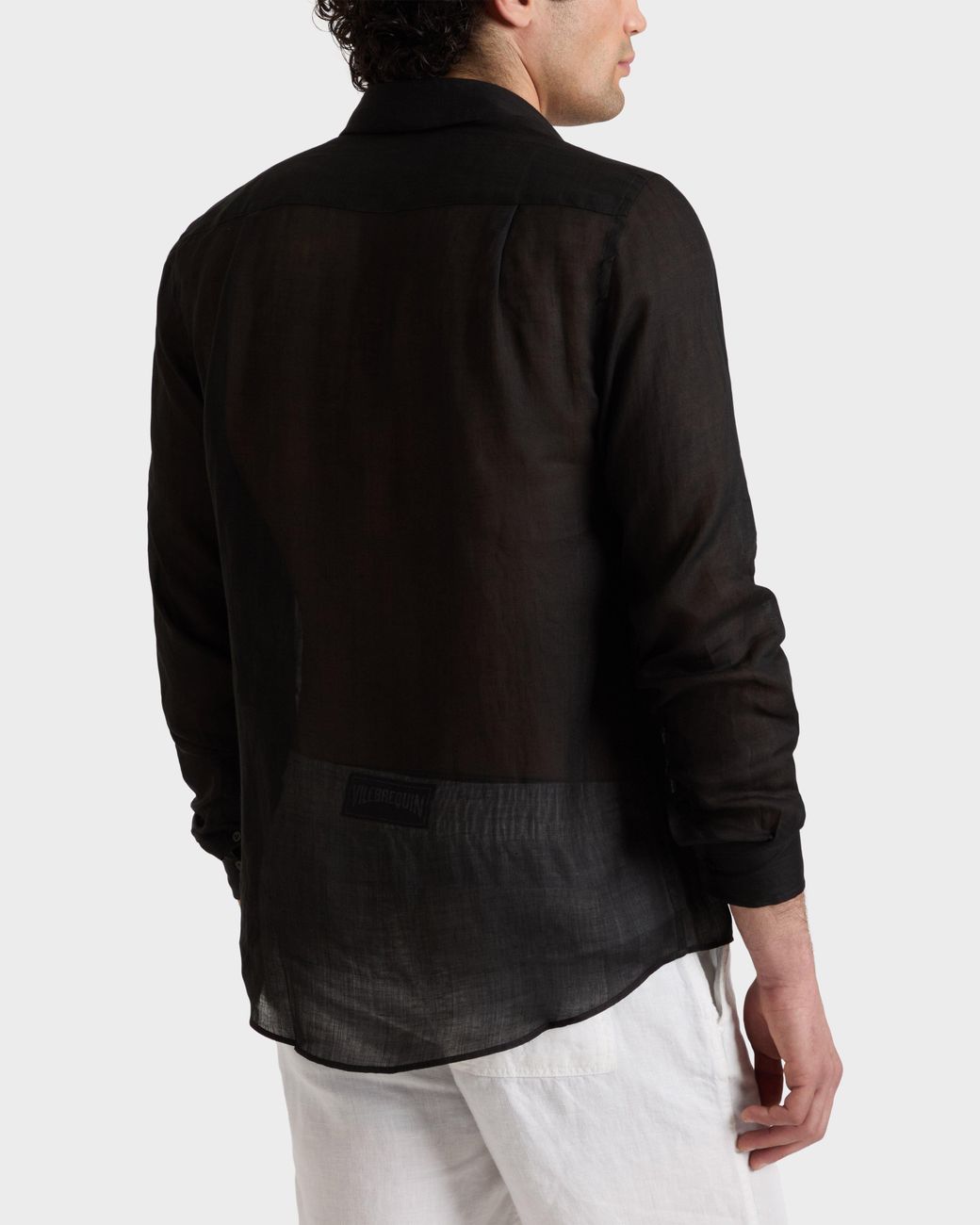 Vilebrequin Black Solid Ramie Shirt