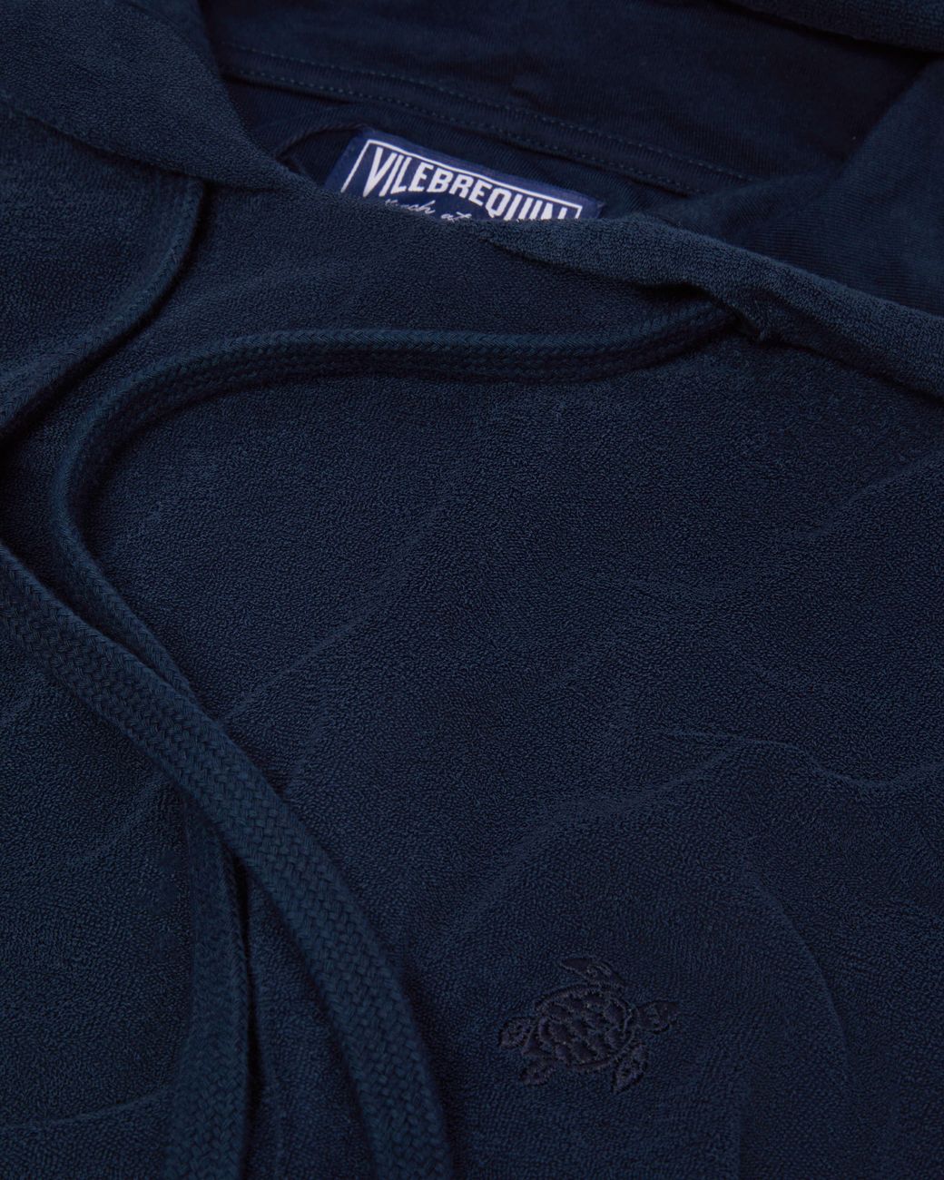 Vilebrequin Blue Terry Long-sleeves Hooded T-shirt for men