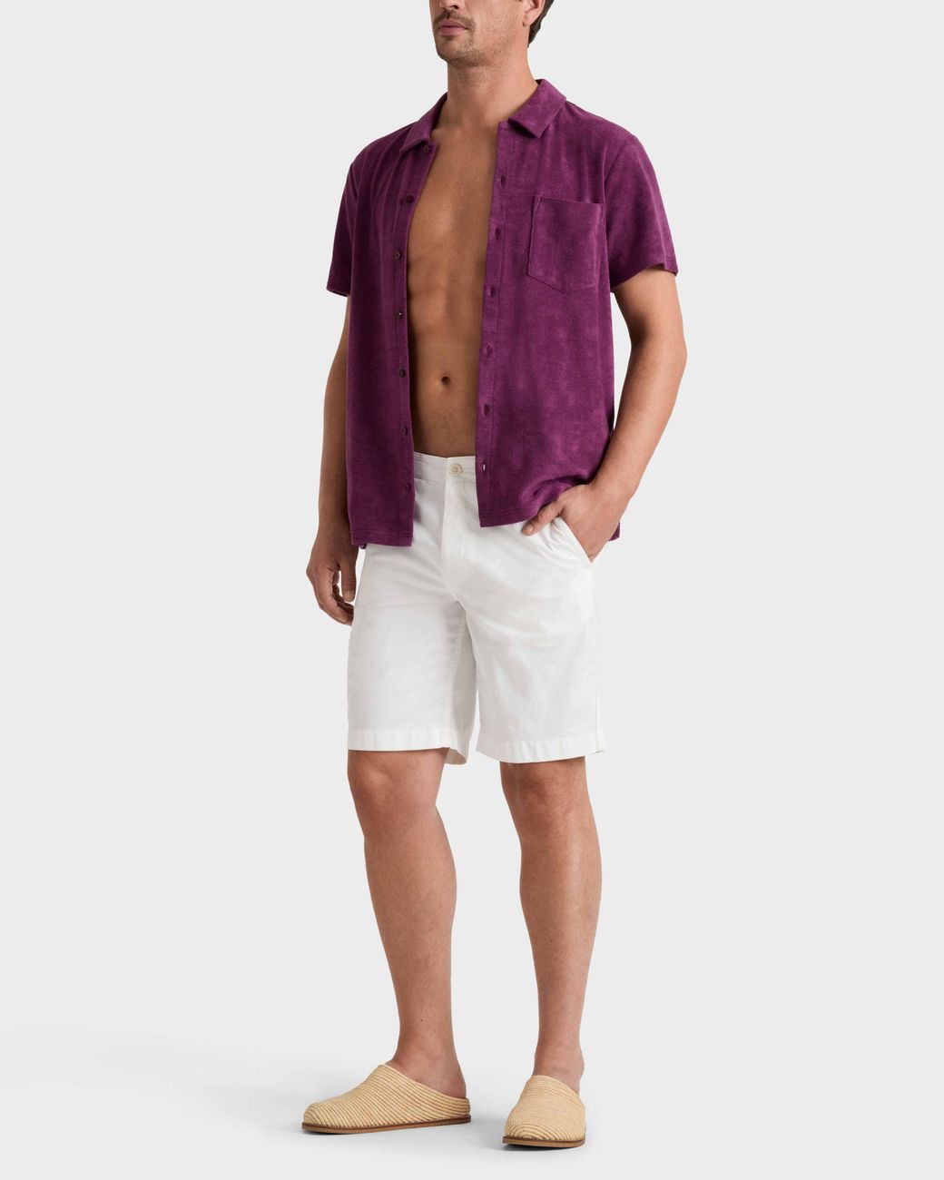 Vilebrequin Satin Bermuda Shorts Solid - Bermuda - Ponche - White - Size 36 for men