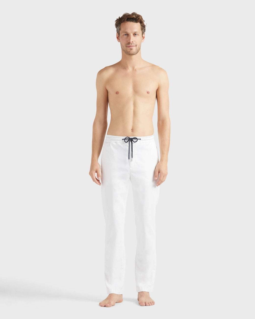 Vilebrequin White Elastic Waist Satin Pants for men