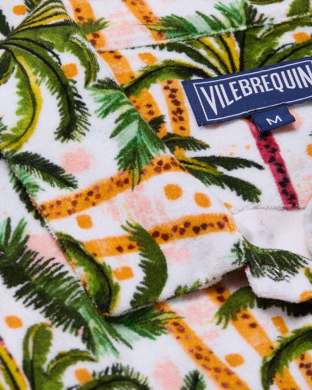 Vilebrequin White Terry Bowling Shirt Brazil Jungle for men