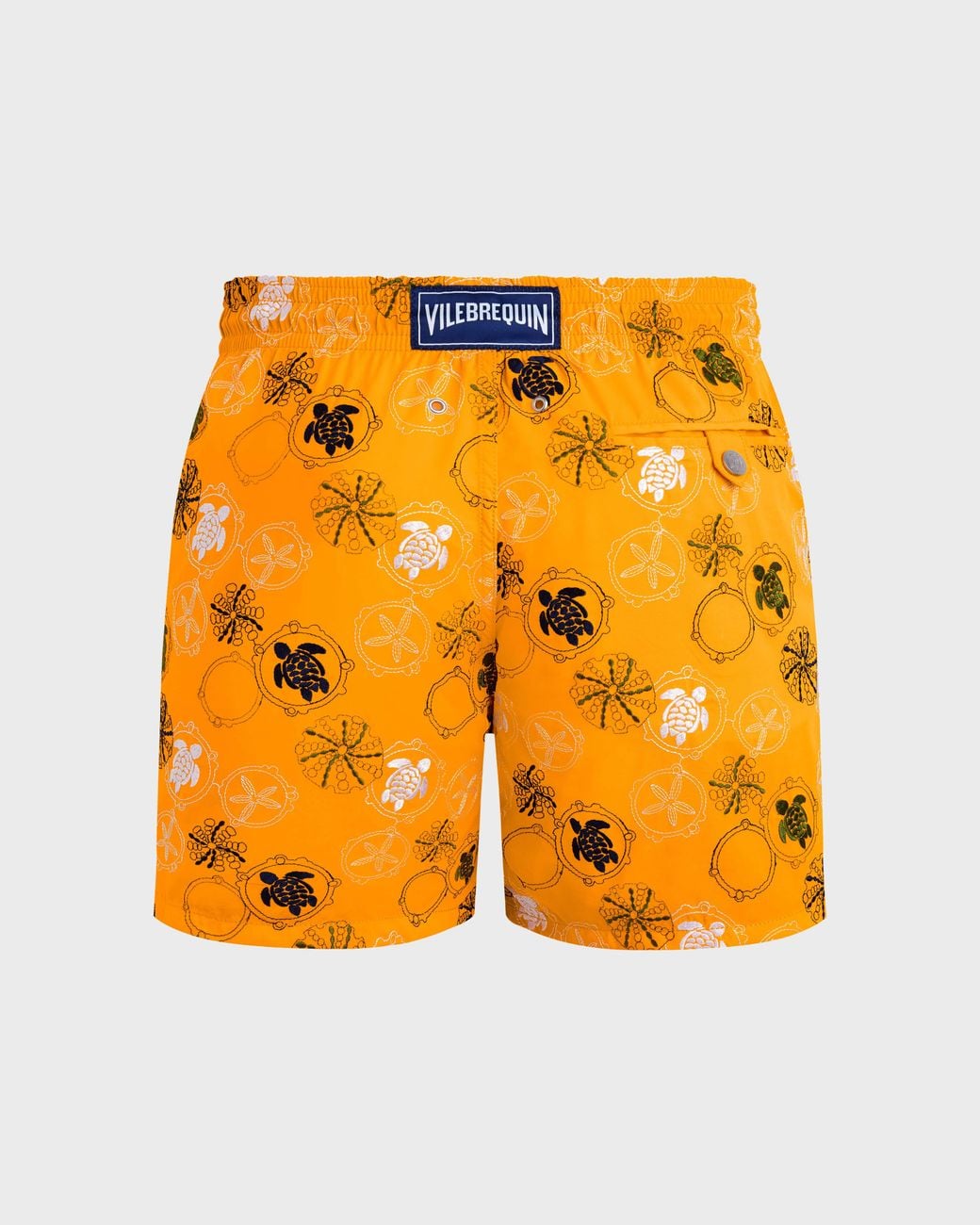 Vilebrequin Yellow Swim Shorts Embroidered Oursins for men