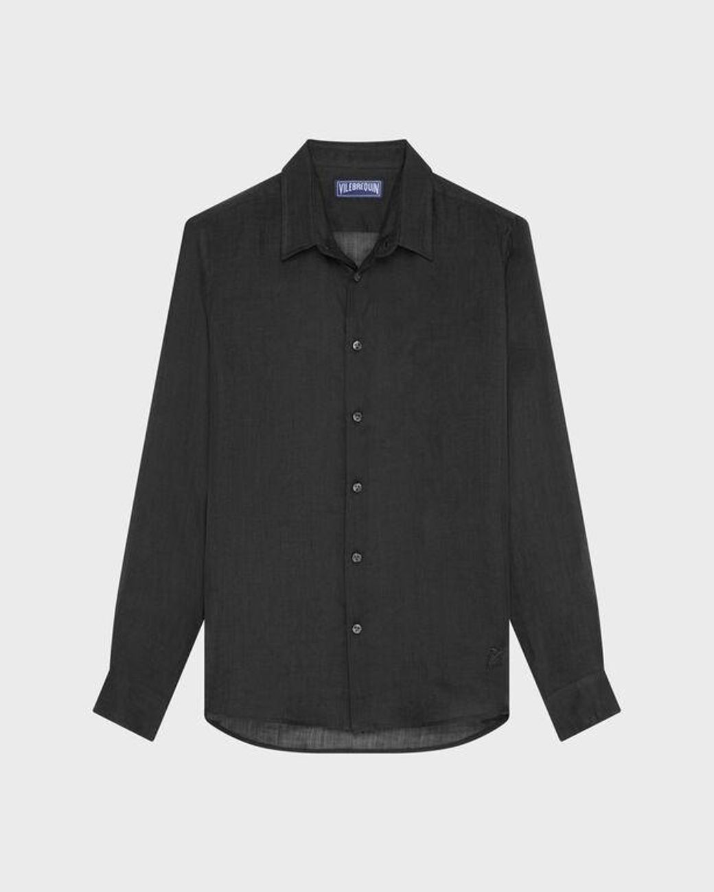 Vilebrequin Black Solid Ramie Shirt