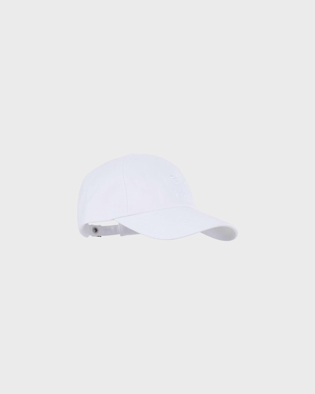 Vilebrequin White Solid Cotton Cap Turtle Embroidery