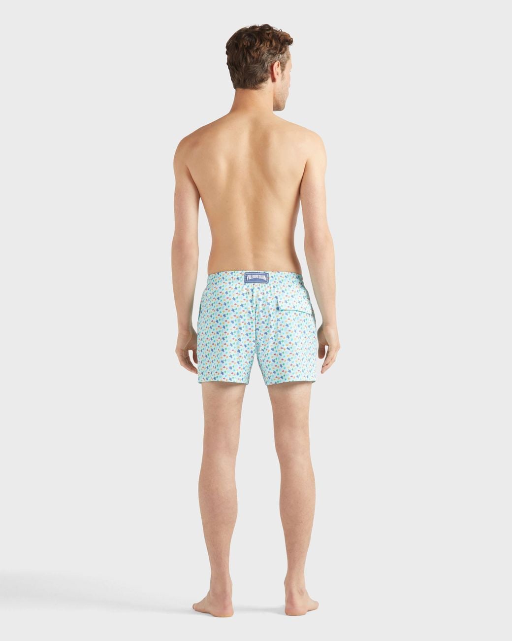 Vilebrequin Blue Stretch Short Swim Trunks Micro Ronde Des Tortues Rainbow for men