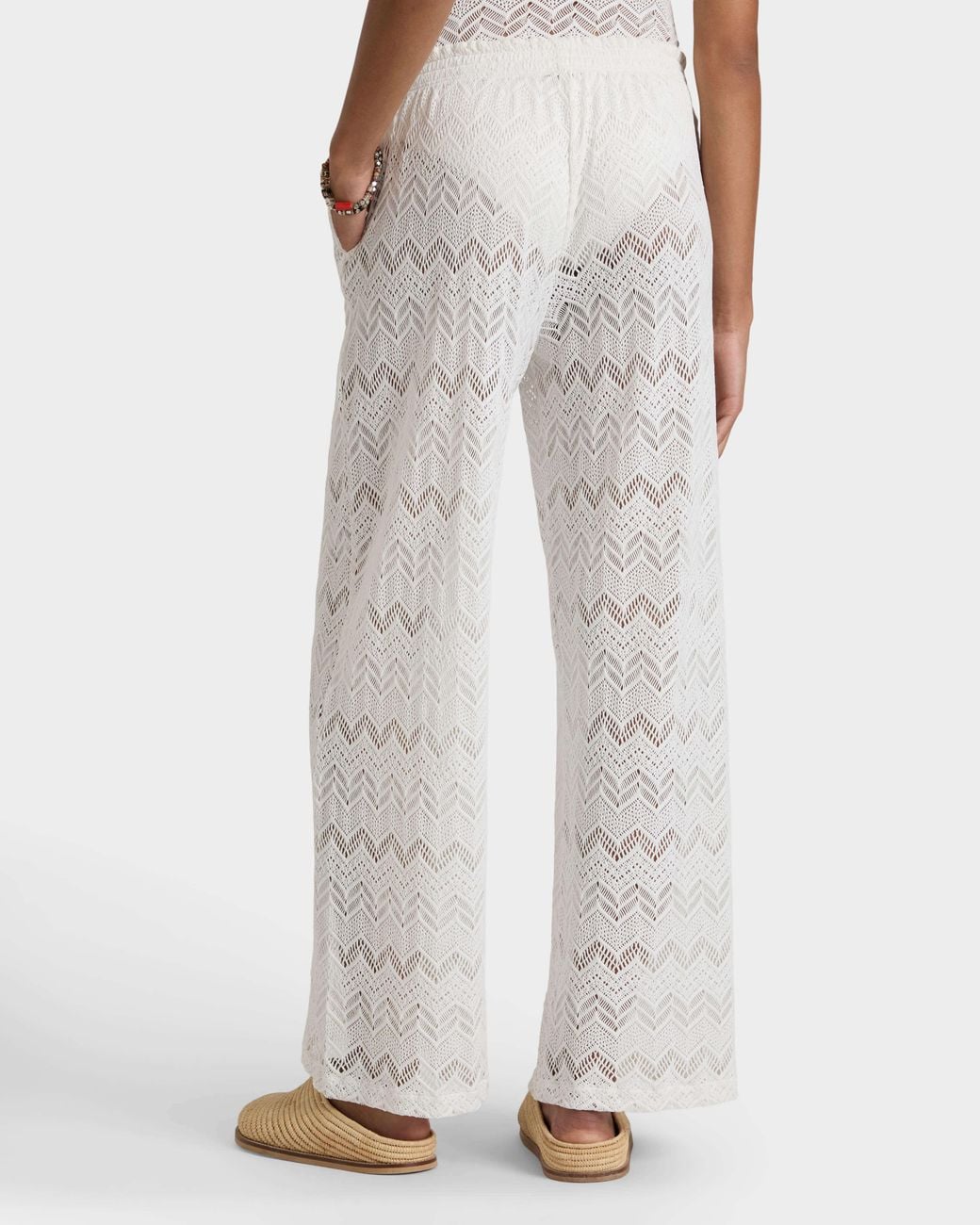 Vilebrequin White Wide-Leg Pants Mesh