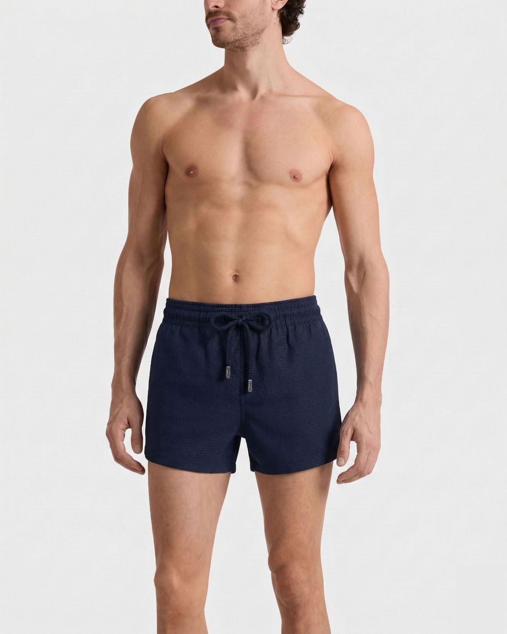 Vilebrequin Blue Short Woolen Swim Trunks Micro Carreaux- X The Woolmark Company for men