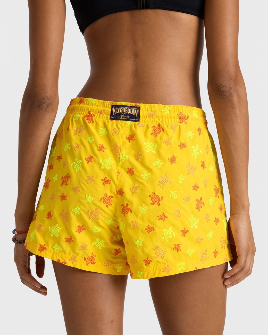 Vilebrequin Yellow Embroidered Swim Shorts Micro Ronde Des Tortues