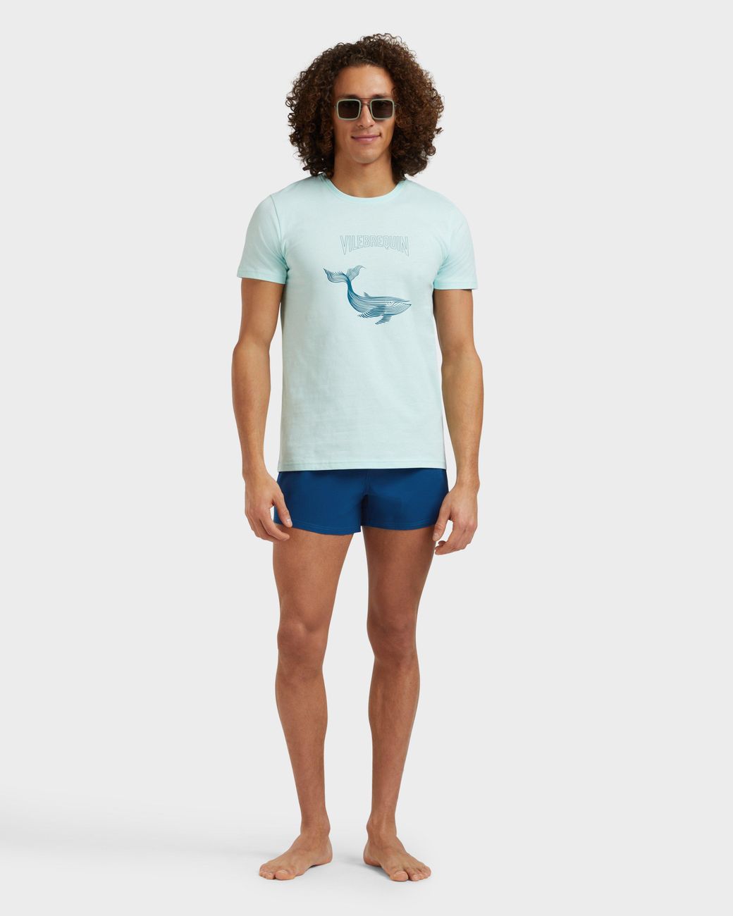 Vilebrequin Blue Swimwear Short And Fitted Stretch Solid for men