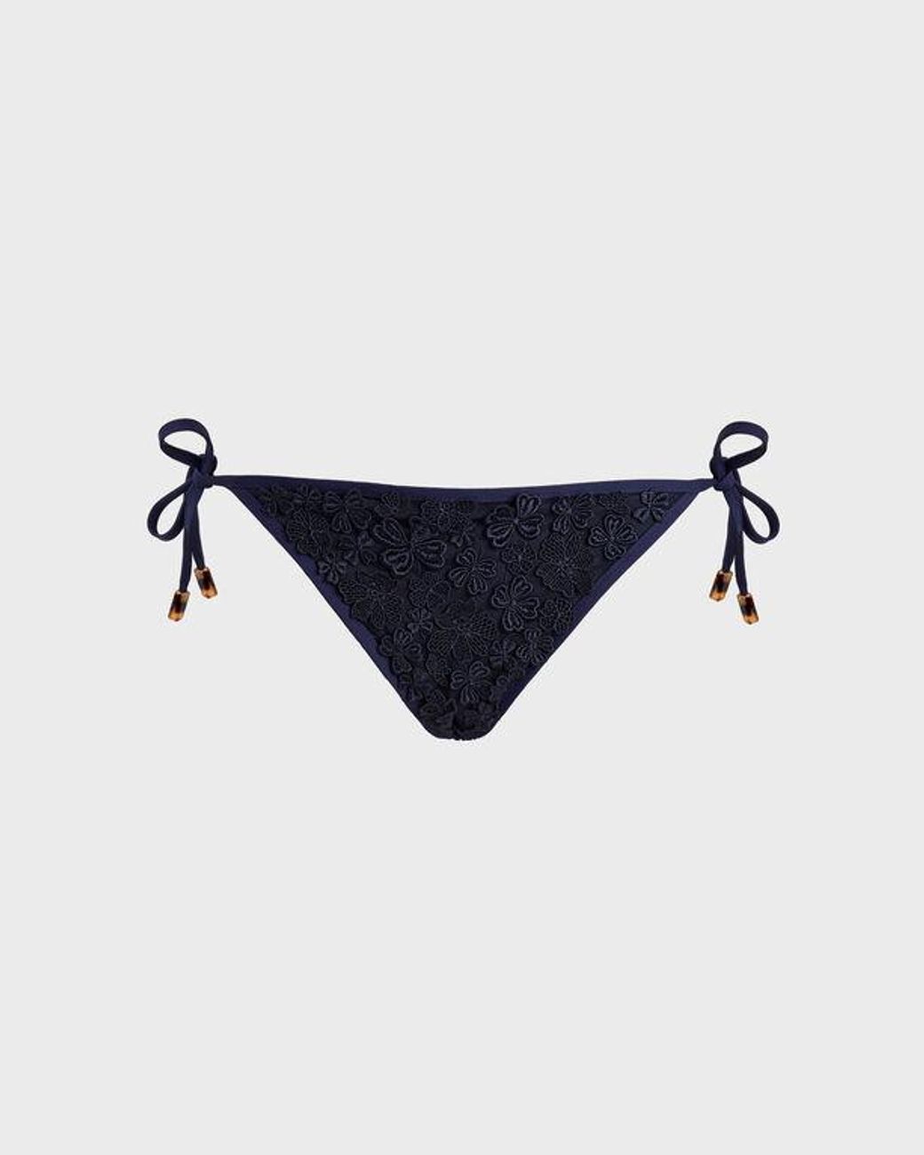 Vilebrequin Bikini Bottom Embroidered Guipure Florale - Swimwear - Tropez - Blue - Size Xs/s