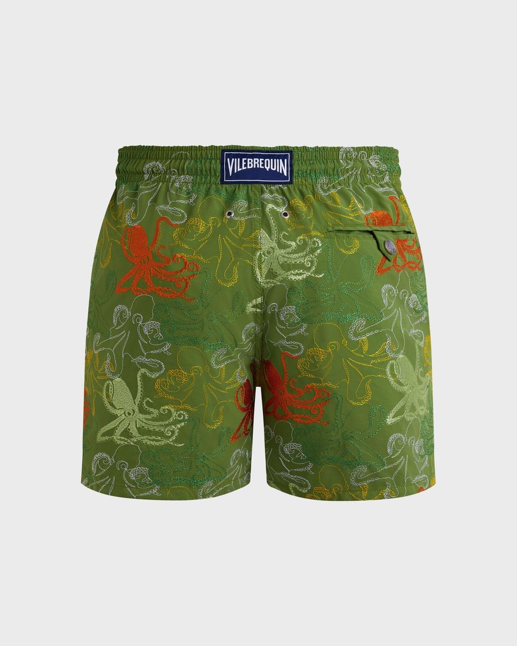 Vilebrequin Green Swim Shorts Embroidered Octopussy for men