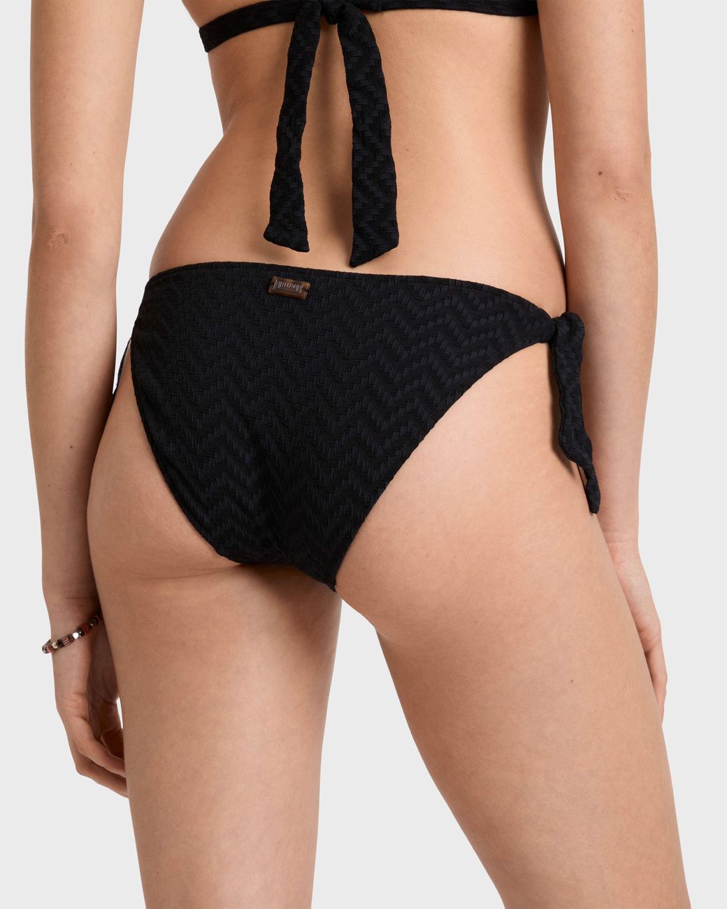 Vilebrequin Black Bikini Bottom Mini Brief Jacquard Chevron