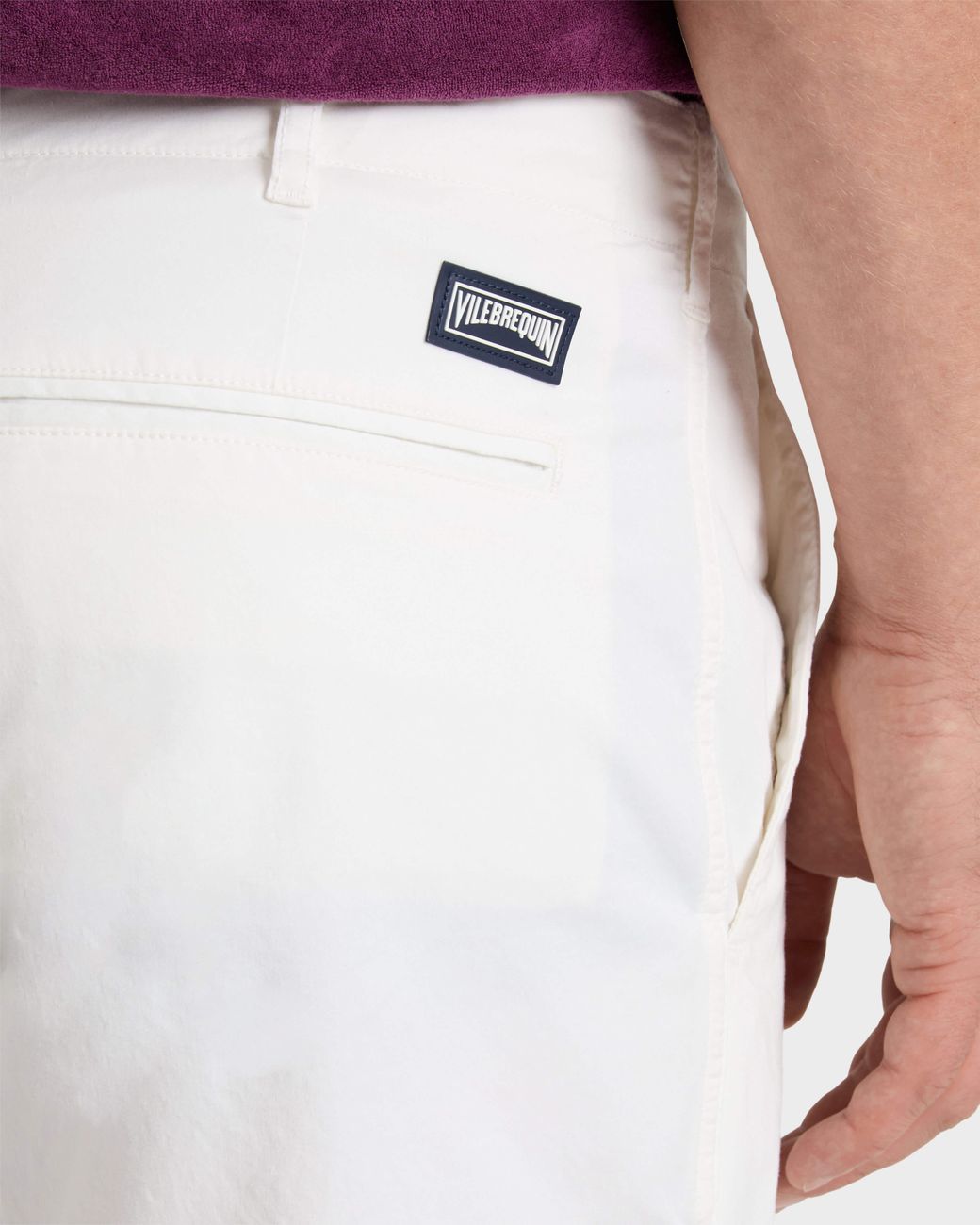 Vilebrequin Satin Bermuda Shorts Solid - Bermuda - Ponche - White - Size 36 for men