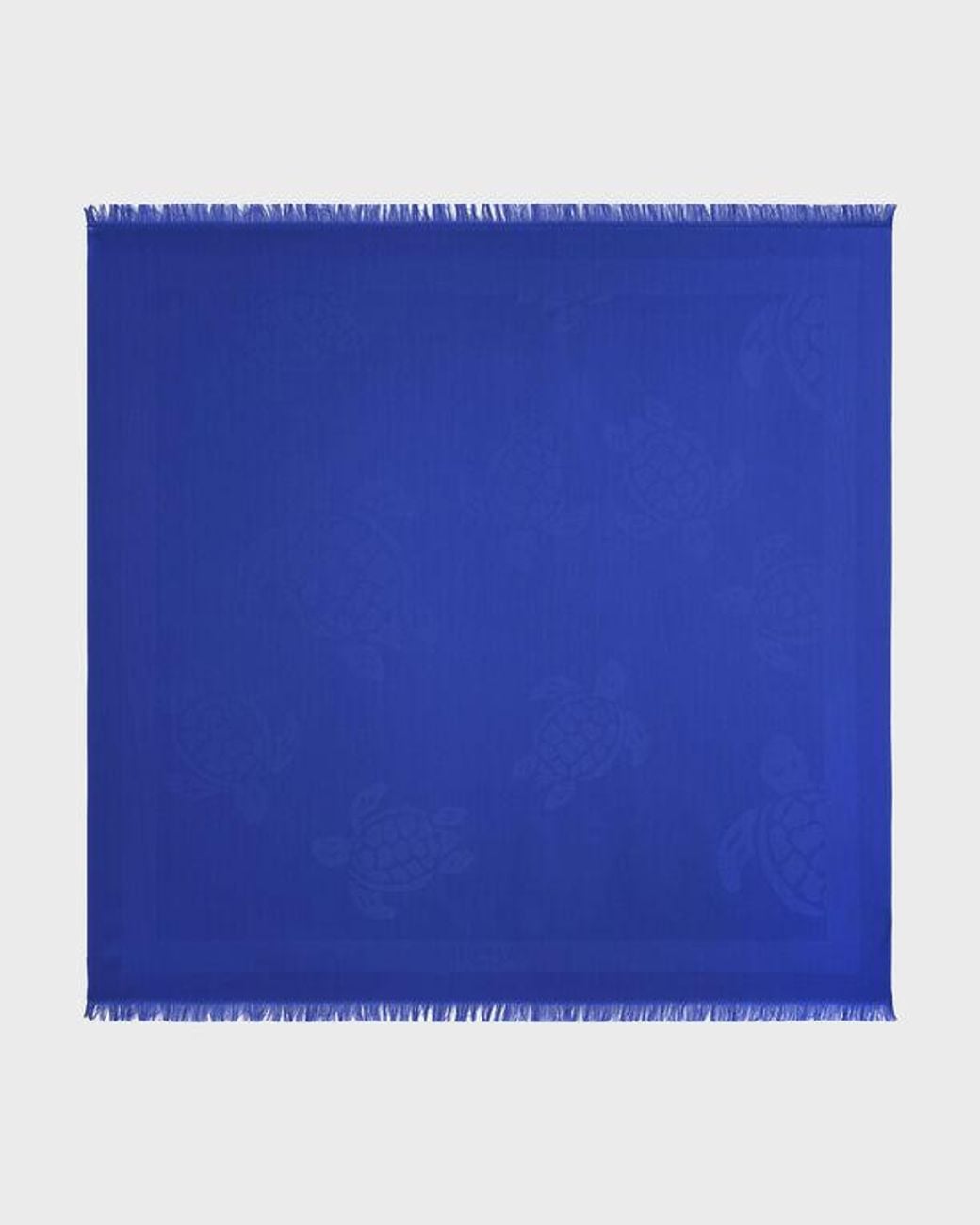 Vilebrequin Blue Wool And Silk Scarf Turtle Jacquard