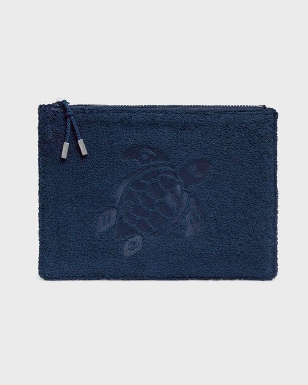 Vilebrequin Blue Terry Pouch Embroidered Turtle