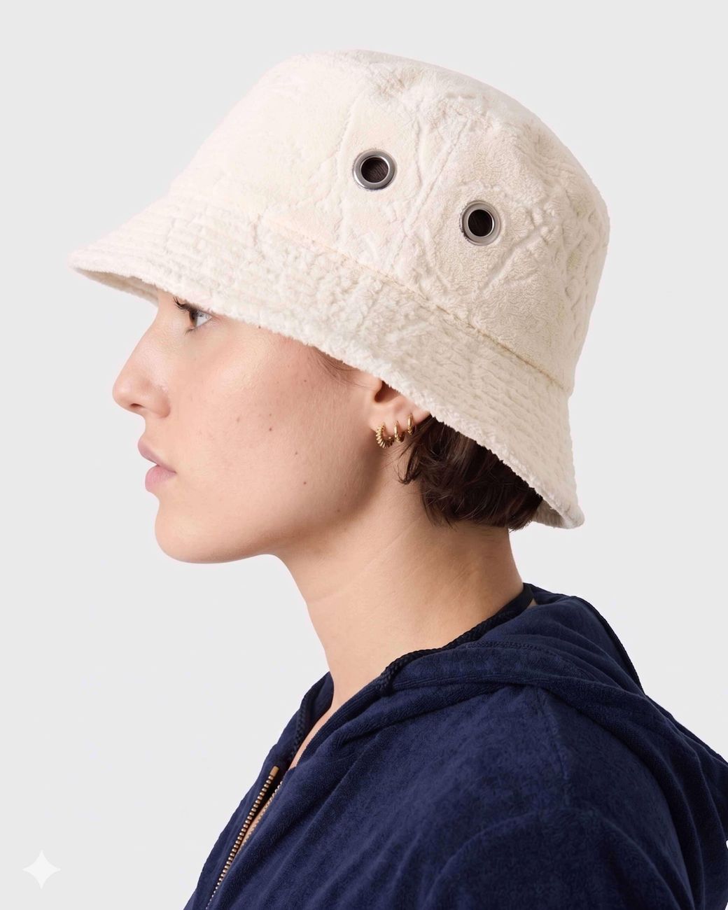 Vilebrequin Natural Terry Bucket Hat Starfish Jacquard