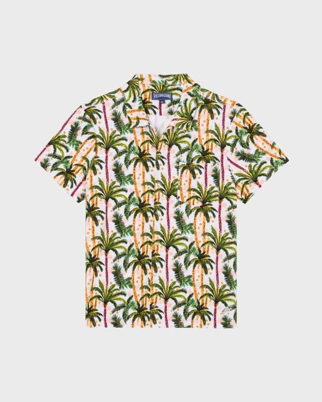 Vilebrequin White Terry Bowling Shirt Brazil Jungle for men