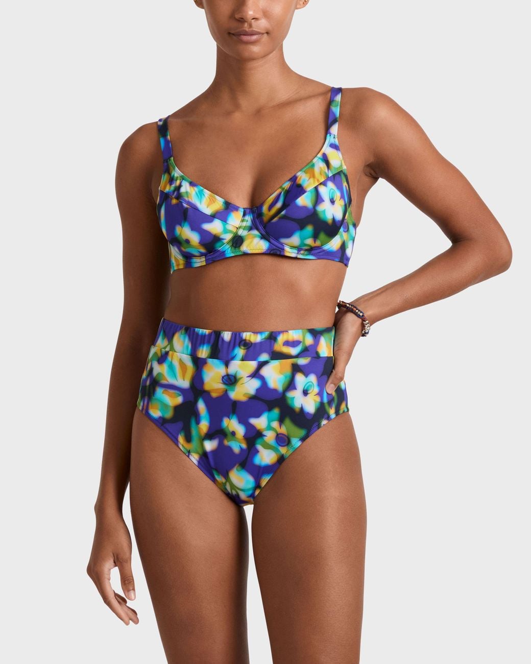 Vilebrequin Blue Underwire Bikini Top Frangipanier Trouble