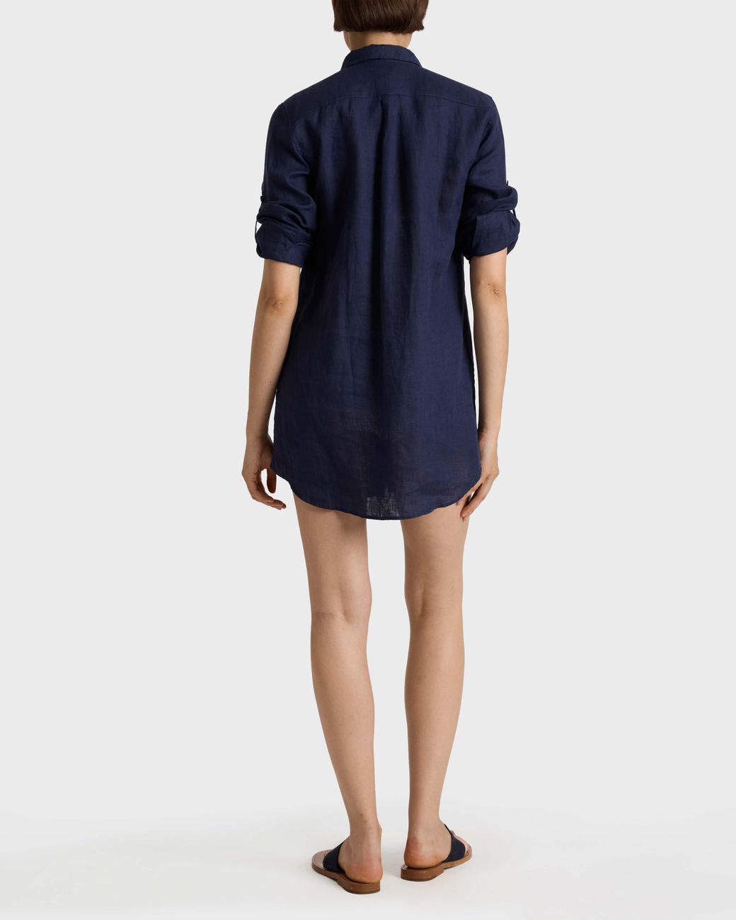 Vilebrequin Blue Linen Dress Solid